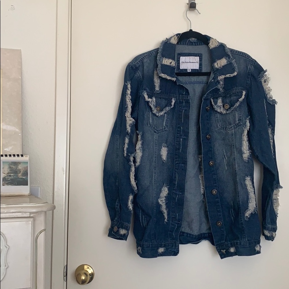 Ripped jean jacket
